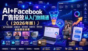 AI+Facebook广告投放从入门到精通（2026年版）｜账户体系搭建・直播投流・素材策略・数据优化・聊单变现全链路实战课-任任的小木屋 - 热点知汇