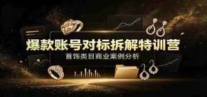 爆款账号对标拆解特训营:首饰类目商业案例分析,配套完整资料内容-任任的小木屋 - 热点知汇