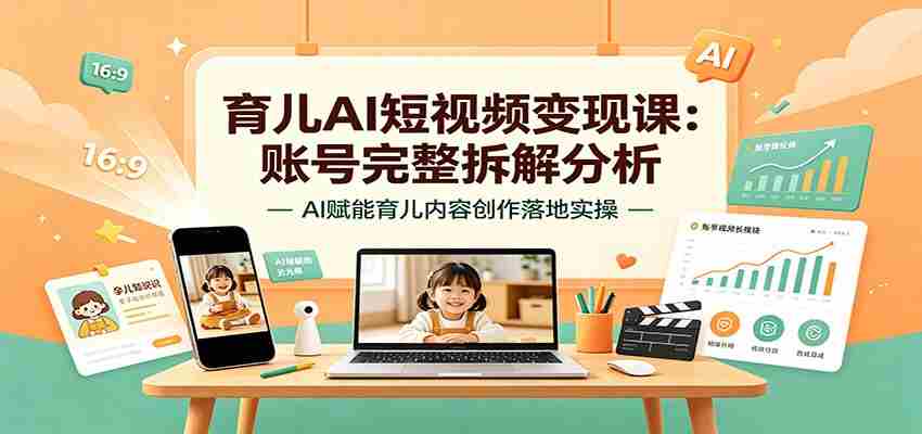 育儿AI短视频变现课：账号完整拆解分析，AI赋能育儿内容创作落地实操-任任的小木屋 - 热点知汇
