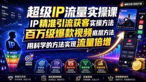 超级IP流量实操课,IP精准引流获客实操方法,百万级爆款视频底层方法,用科学的方法实现流量倍增-任任的小木屋 - 热点知汇