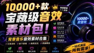 宝藏级音效素材包！10000+款背景音乐音效素材合集，自然片头婚礼会议常用音效包，分类清晰-任任的小木屋 - 热点知汇