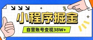 微信小程序掘金,团队自营小程序累计变现38W+,稳定运营三年,一部手机即可操作【揭秘】-任任的小木屋 - 热点知汇