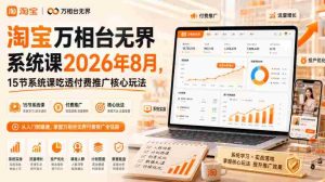 淘宝万相台无界系统课2026年8月,15节系统课吃透付费推广核心玩法-任任的小木屋 - 热点知汇