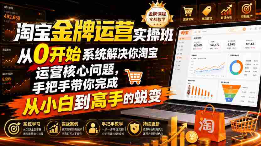 淘宝金牌运营实操班,从0开始系统解决你淘宝运营核心问题,手把手带你完成从小白到高手的蜕变(2026年7月)-任任的小木屋 - 热点知汇
