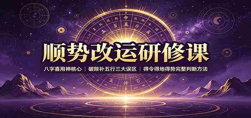 顺势改运研修课：八字喜用神核心，破除补五行三大误区，得令得地得势完整判断方法-任任的小木屋 - 热点知汇