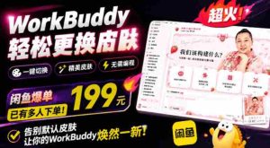 WorkBuddy轻松更换皮肤，199元闲鱼上已经不少人下了单！情绪价值拉满，WorkBuddy Theme Manager-任任的小木屋 - 热点知汇