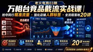 老火电商03期・万相台竞品截流实战课｜抢夺同行精准流量・强化店铺人群标签・全流程落地20讲-任任的小木屋 - 热点知汇