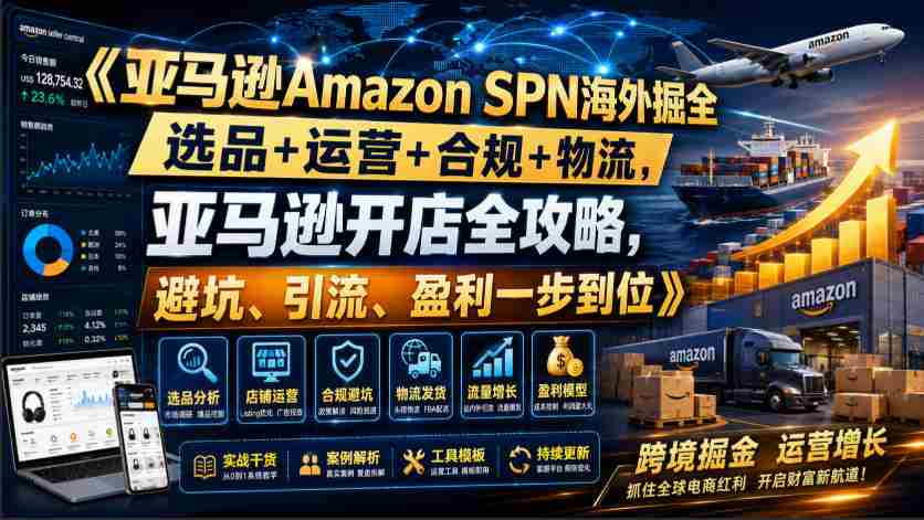 亚马逊Amazon SPN海外掘全,选品+运营+合规+物流,亚马逊开店全攻略,避坑、引流、盈利一步到位-任任的小木屋 - 热点知汇
