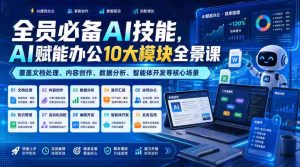 全员必备AI技能,AI赋能办公10大模块全景课,覆盖文档处理、内容创作、数据分析、智能体开发等核心场景-任任的小木屋 - 热点知汇