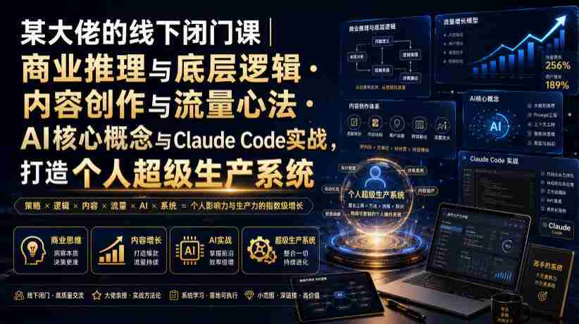 某大佬的线下闭门课｜商业推理与底层逻辑・内容创作与流量心法・AI核心概念与Claude Code实战，打造个人超级生产系统【录音+图片】-任任的小木屋 - 热点知汇