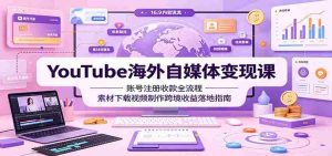 YouTube海外自媒体变现课:账号注册收款全流程,素材下载视频制作跨境收益落地指南-任任的小木屋 - 热点知汇