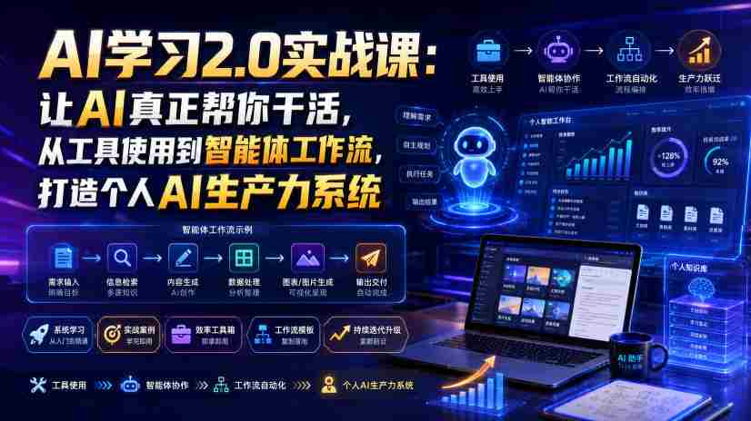 AI学习2.0实战课：让AI真正帮你干活，从工具使用到智能体工作流，打造个人AI生产力系统-任任的小木屋 - 热点知汇