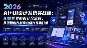 2026 AI+UI设计系统实战课：AI赋能界面设计全流程，从图标创作到商业级作品集打造-任任的小木屋 - 热点知汇