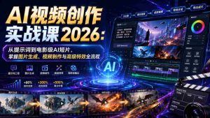AI视频创作实战课2026:从提示词到电影级AI短片,掌握图片生成、视频制作与高级特效全流程-任任的小木屋 - 热点知汇