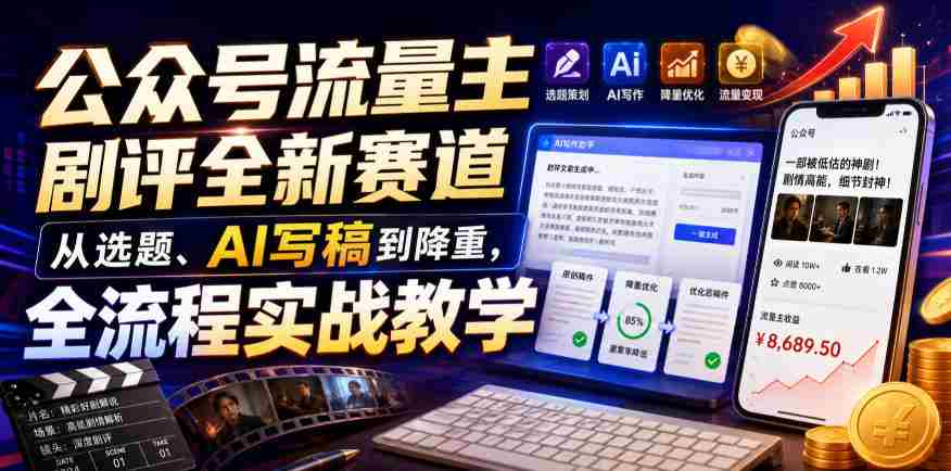 公众号流量主剧评全新赛道，从选题、AI写稿到降重，全流程实战教学-任任的小木屋 - 热点知汇