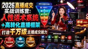 2026直播成交实战训练营:人性话术系统+高转化直播框架,打造千万级主播成交能力-任任的小木屋 - 热点知汇