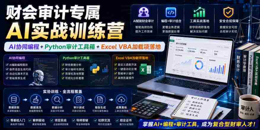 财会审计专属AI实战训练营｜AI协同编程+Python审计工具箱+Excel VBA加载项落地（更新0816）-任任的小木屋 - 热点知汇