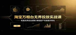淘宝万相台无界投放实战课：吃透无界后台逻辑，降低投产亏损提升转化-任任的小木屋 - 热点知汇