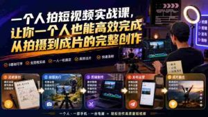 一个人拍短视频实战课，让你一个人也能高效完成从拍摄到成片的完整创作-任任的小木屋 - 热点知汇