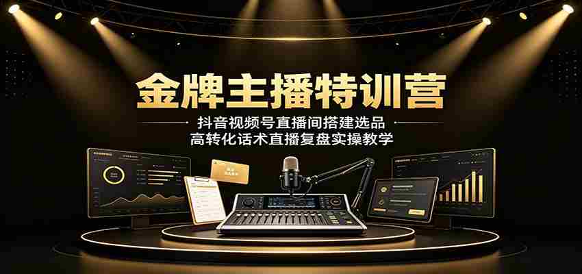 金牌主播特训营：抖音视频号直播间搭建选品，高转化话术直播复盘实操教学-任任的小木屋 - 热点知汇