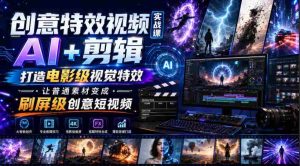 创意特效视频实战课，AI+剪辑打造电影级视觉特效，让普通素材变成刷屏级创意短视频-任任的小木屋 - 热点知汇