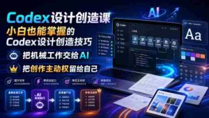 Codex设计创造课,小白也能掌握的Codex设计创造技巧,把机械工作交给AI,把创作主动权留给自己-任任的小木屋 - 热点知汇