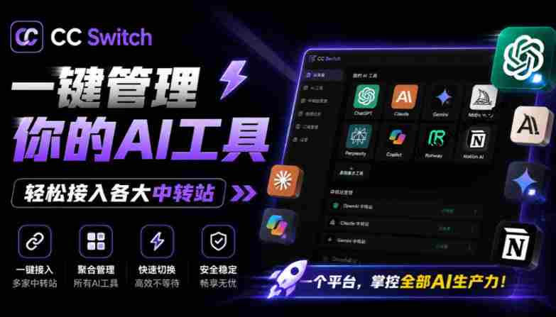 一键给Chatgpt、Codex、Claude接入地第三方中转站，CC Switch统一管理你的AI编程工具工作流-任任的小木屋 - 热点知汇