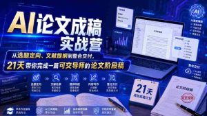 AI论文成稿实战营，从选题定向、文献提纲到整合交付，21天带你完成一篇可交导师的论文阶段稿-任任的小木屋 - 热点知汇