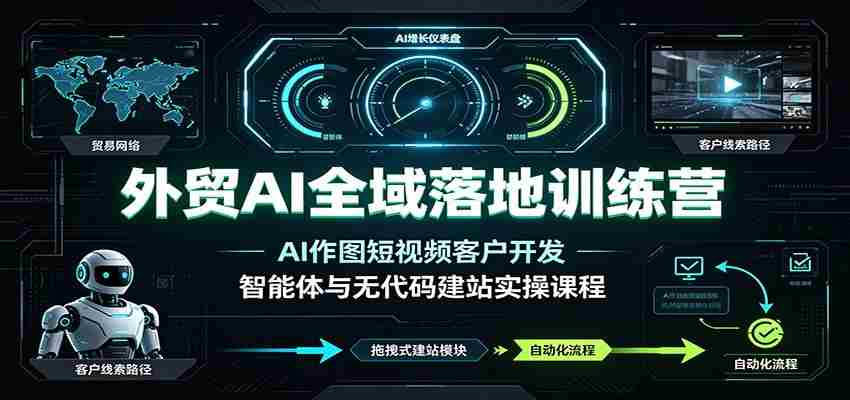 外贸AI全域落地训练营：AI作图短视频客户开发，智能体与无代码建站实操课程-任任的小木屋 - 热点知汇