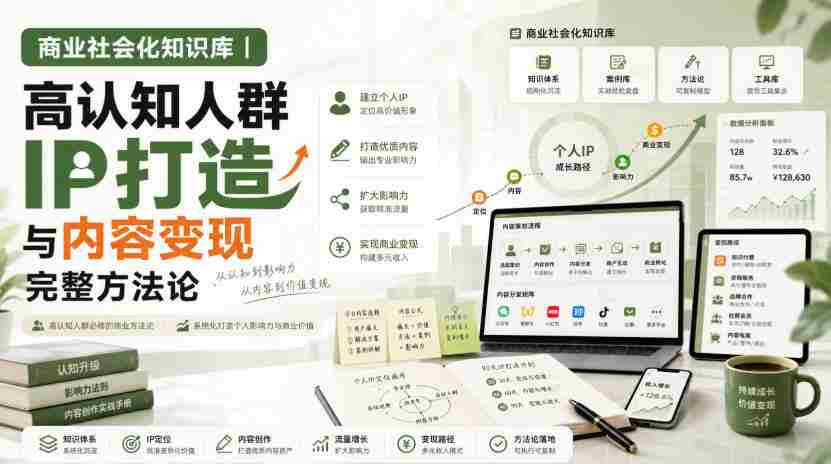 商业社会化知识库｜高认知人群IP打造与内容变现完整方法论【文档】-任任的小木屋 - 热点知汇