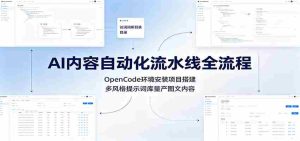 AI内容自动化流水线全流程:OpenCode环境安装项目搭建,多风格提示词库量产图文内容-任任的小木屋 - 热点知汇