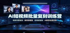 AI短视频批量复刻训练营:视频完整复刻,换背景模型、首尾帧复制、AI配音全套实操-任任的小木屋 - 热点知汇
