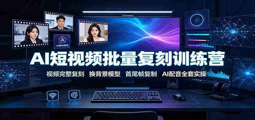 AI短视频批量复刻训练营：视频完整复刻，换背景模型、首尾帧复制、AI配音全套实操-任任的小木屋 - 热点知汇
