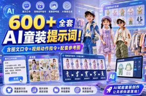 600+全套AI童装提示词！含图文口令+视频动作指令+配套参考图，Word-Excel规整分类，童装电商、种草无脑量产内容！-任任的小木屋 - 热点知汇