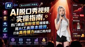 AI脱口秀视频实操指南,热门赛道涨粉变现嘎嘎香,用AI工具降本提效,打造高传播力的脱口秀内容-任任的小木屋 - 热点知汇