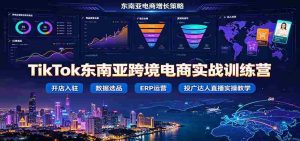 TikTok东南亚跨境电商实战训练营：开店入驻数据选品ERP运营，投广达人直播实操教学-任任的小木屋 - 热点知汇