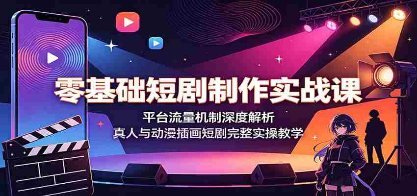 零基础短剧制作实战课:平台流量机制深度解析,真人与动漫插画短剧完整实操教学-任任的小木屋 - 热点知汇