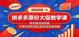 拼多多原价大促教学课：低价报活动流程，不降价稳利润拉高活动流量销量-任任的小木屋 - 热点知汇