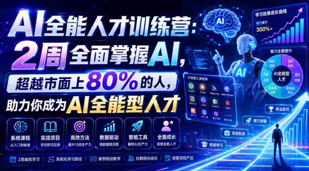 AI全能人才训练营：2周全面掌握AI，超越市面上80%的人，助力你成为AI全能型人才-任任的小木屋 - 热点知汇
