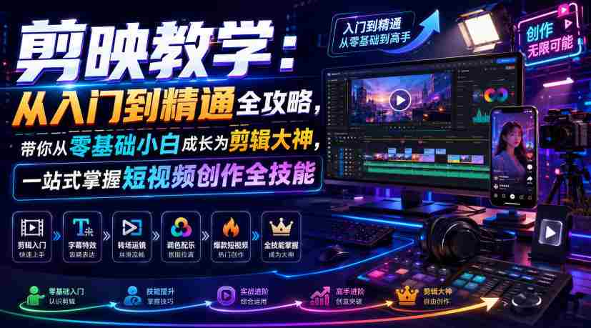 剪映教学：从入门到精通全攻略，带你从零基础小白成长为剪辑大神，一站式掌握短视频创作全技能-任任的小木屋 - 热点知汇