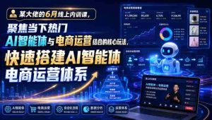 某大佬的6月线上内训课,聚焦当下热门AI智能体与电商运营结合的核心玩法,快速搭建AI智能体电商运营体系-任任的小木屋 - 热点知汇