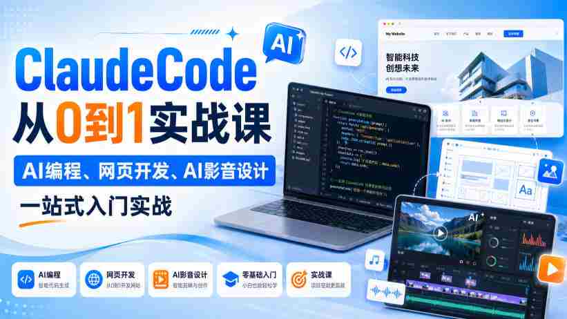 ClaudeCode从0到1实战课，AI编程、网页开发、AI影音设计一站式入门实战-任任的小木屋 - 热点知汇