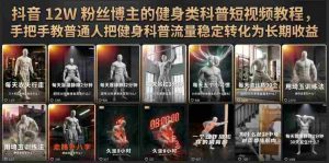 抖音12W粉丝博主的健身类科普短视频教程，手把手教普通人把健身科普流量稳定转化为长期收益-任任的小木屋 - 热点知汇