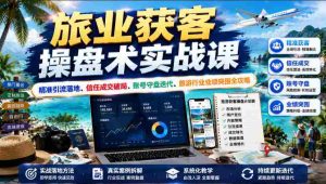 旅业获客操盘术实战课｜精准引流落地、信任成交破局、账号守盘迭代、旅游行业业绩突围全攻略-任任的小木屋 - 热点知汇