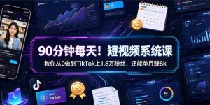 90分钟每天!短视频系统课教你从0做到TikTok上1.8万粉丝,还能单月賺8k【原创双语字幕】-任任的小木屋 - 热点知汇