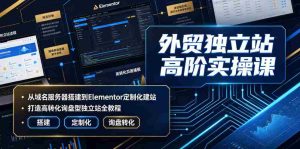 外贸独立站高阶实操课|从域名服务器搭建到Elementor定制化建站,打造高转化询盘型独立站全教程-任任的小木屋 - 热点知汇