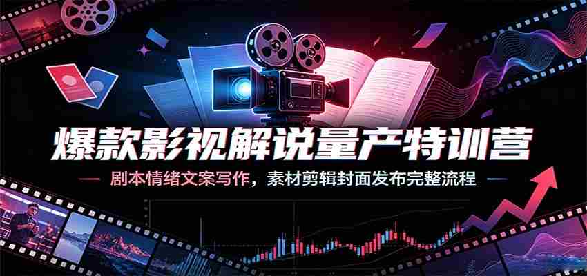 爆款影视解说量产特训营：剧本情绪文案写作，素材剪辑封面发布完整流程-任任的小木屋 - 热点知汇