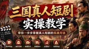 三国真人短剧实操教学,带你一步步掌握真人短剧的实战方法-任任的小木屋 - 热点知汇