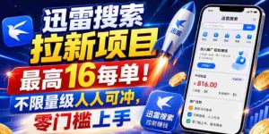 迅雷搜索拉新项目,最高16每单!不限量级人人可冲,零门槛上手-任任的小木屋 - 热点知汇