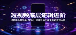 短视频底层逻辑进阶：拆解平台算法推送机制，掌握冷启动权重涨粉变现内核-任任的小木屋 - 热点知汇
